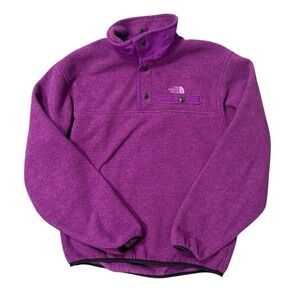 VTG The North Face Purple Fleece Quarter Snap Pocket Sweater Size Small USA Made
